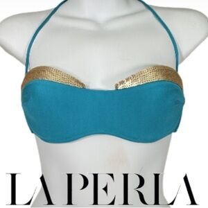 LA PERLA | Bandeau Bikini Top Luxury Italian Swimwear Beach Resort Vacation